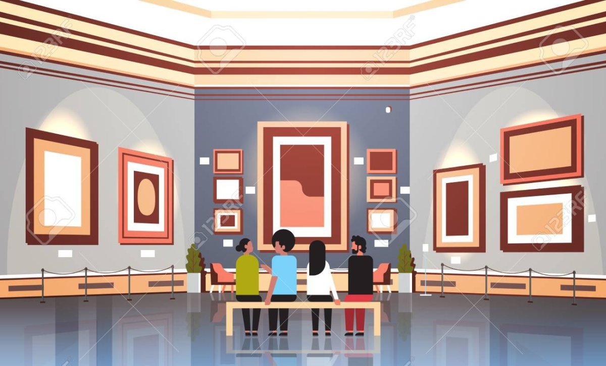 Музейный зал с фигурами