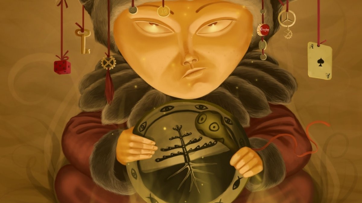 Шаманский бубен и шаман