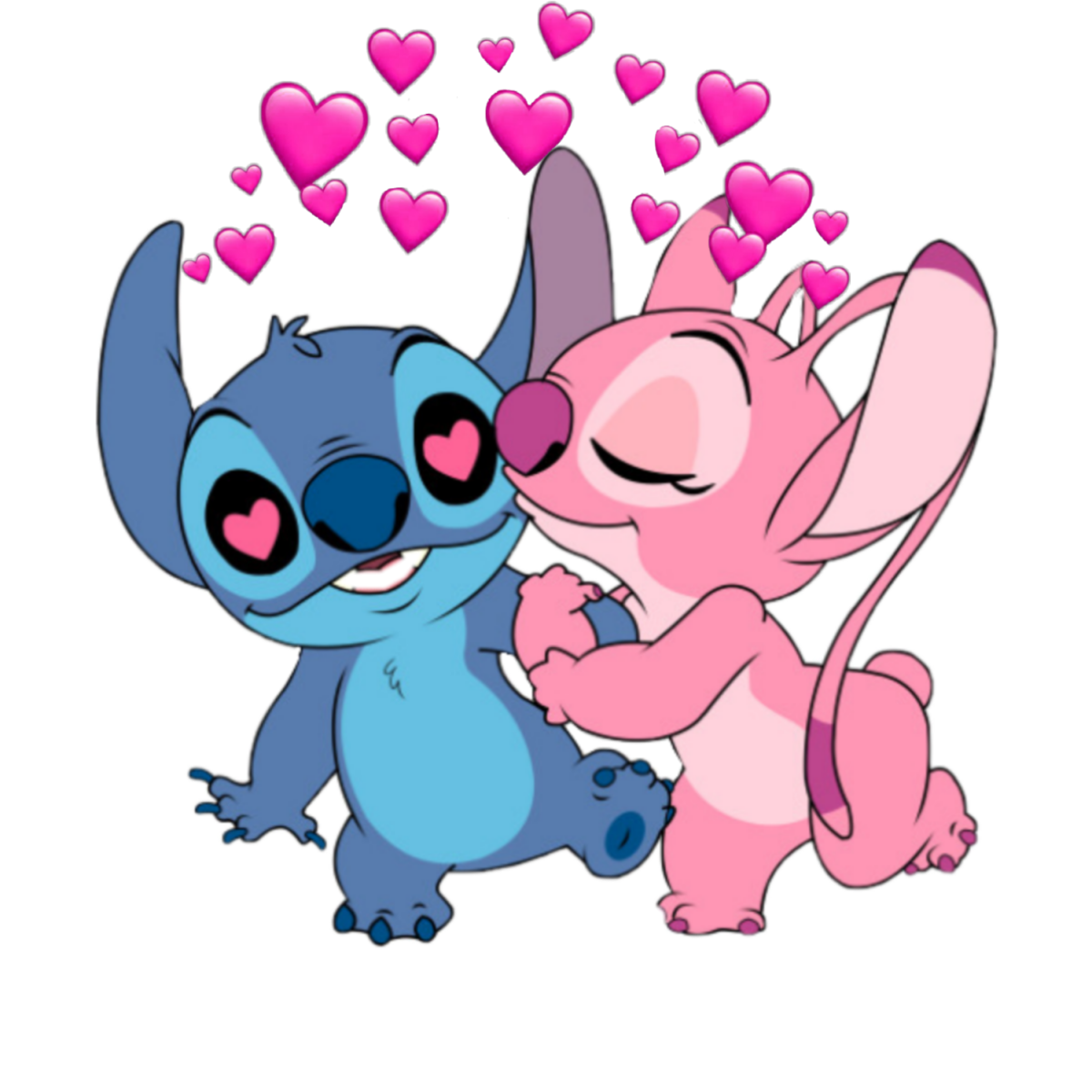 Стич с сердечками над головой