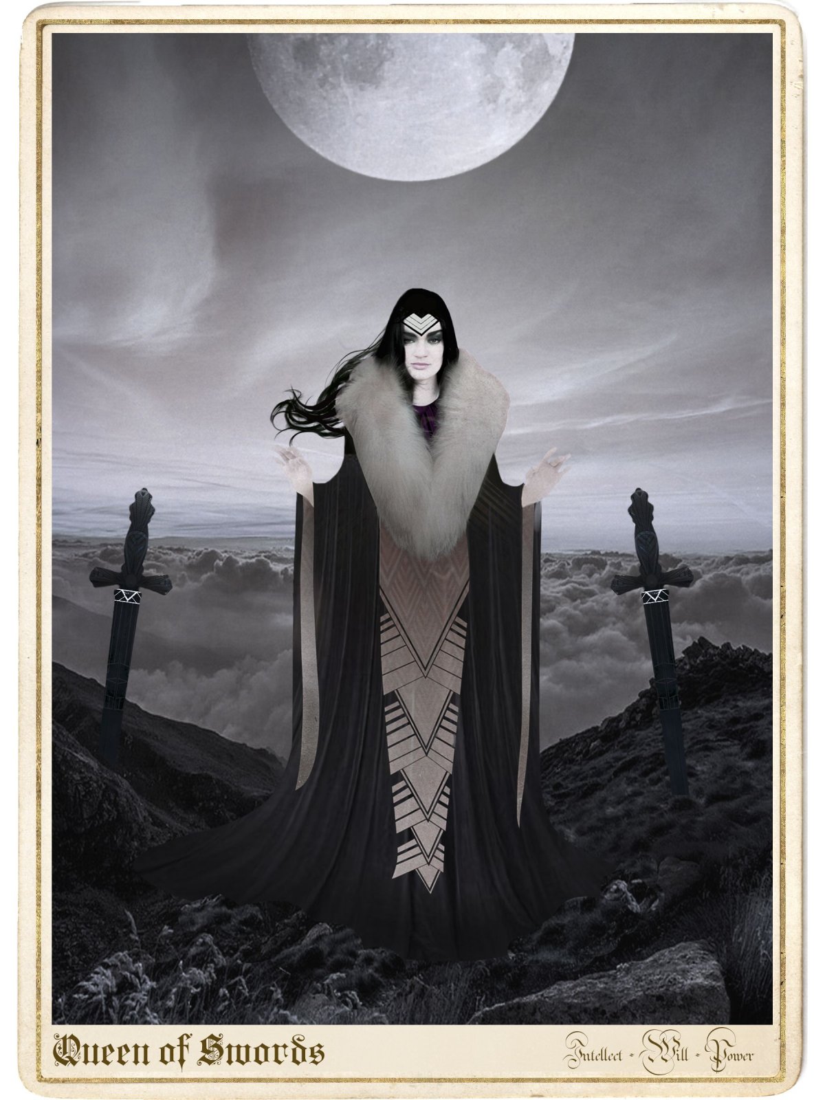 Королева мечей Таро Уэйта карта