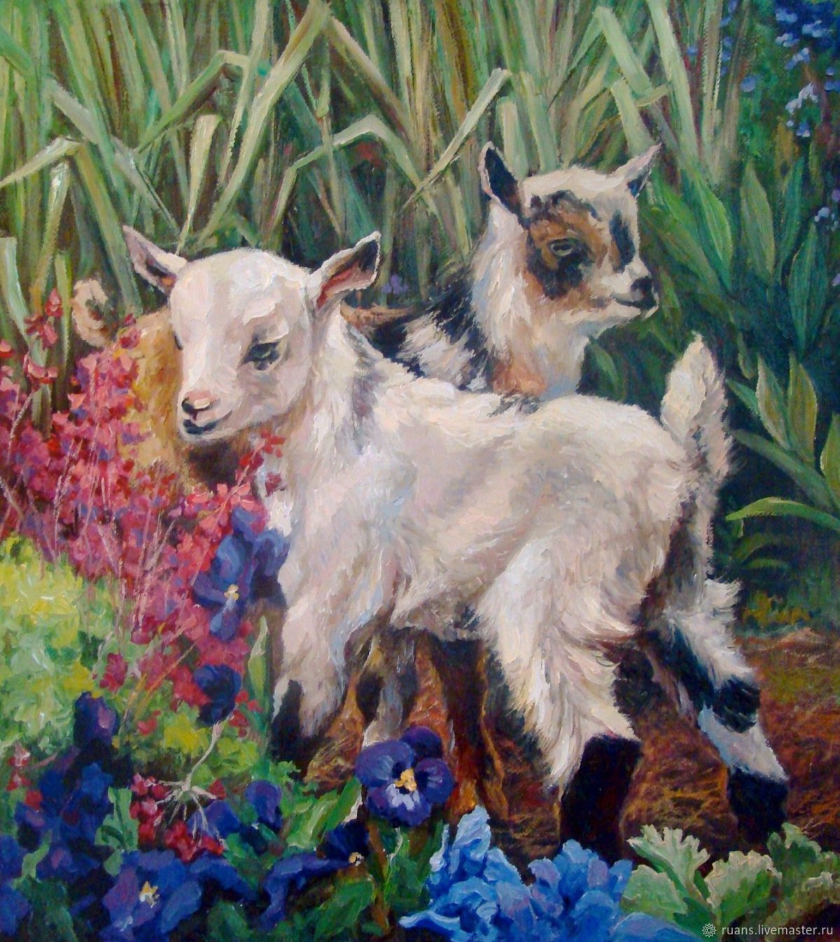 Коза с козлятами для детей