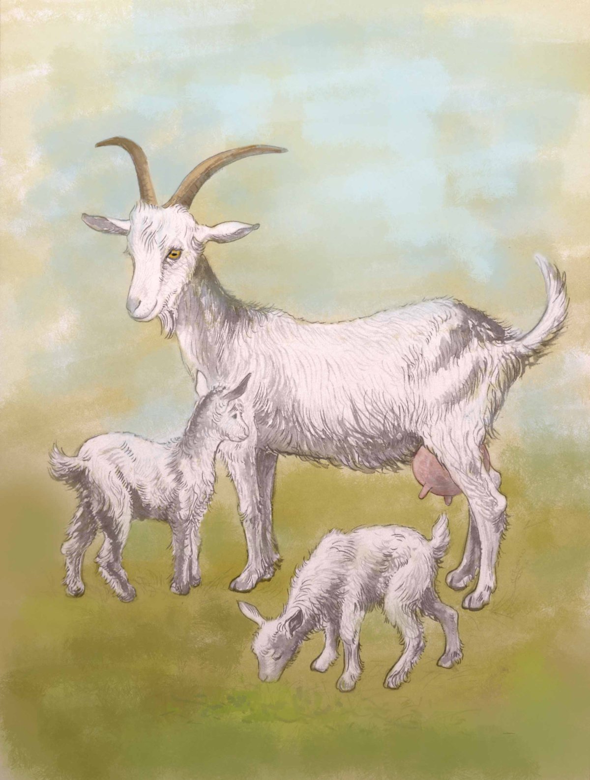 Коза с козлятами Веретенникова