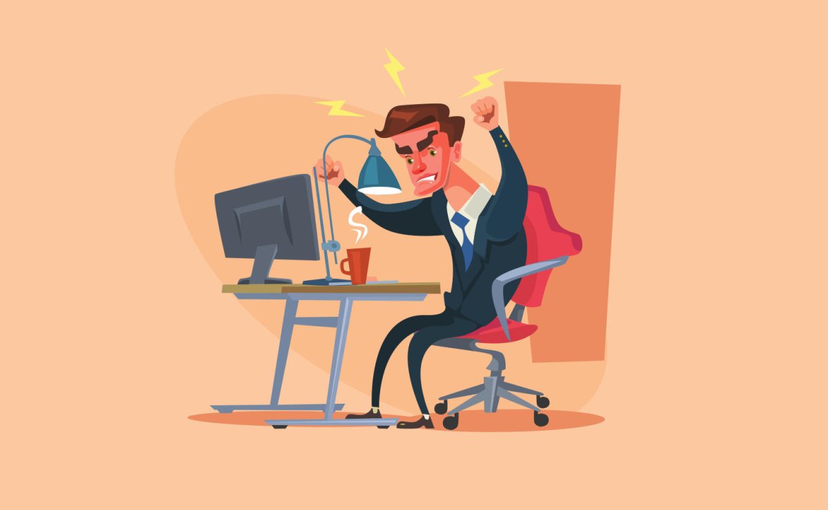 Обои рабочий и злой начальник