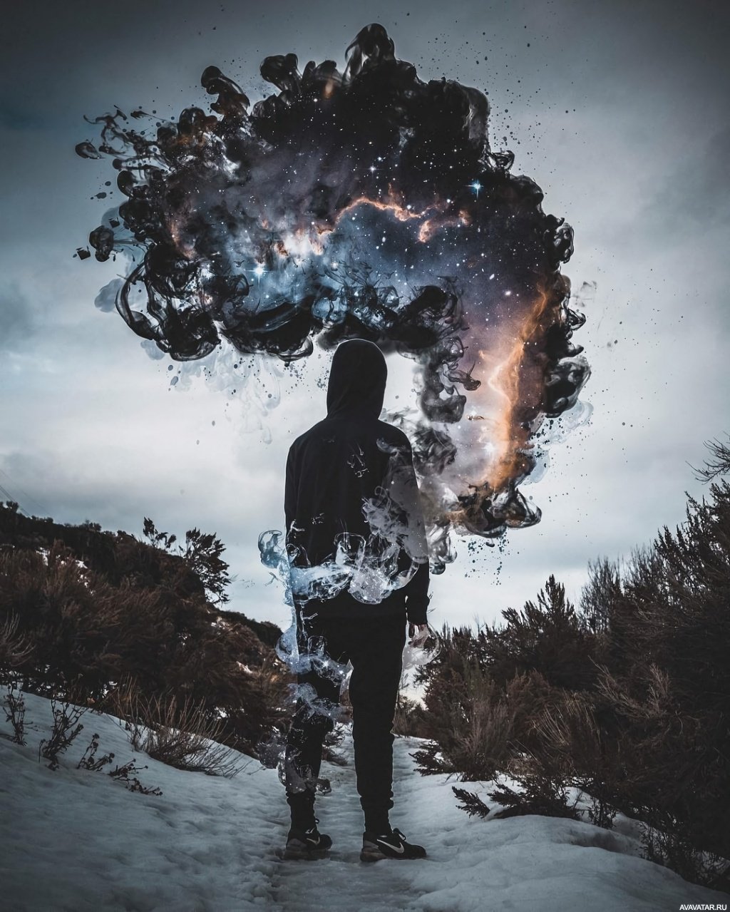 Мужская фотосессия в лесу