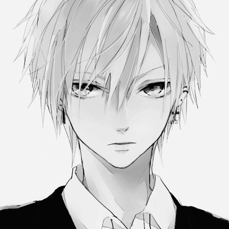 Черно белый арт парень