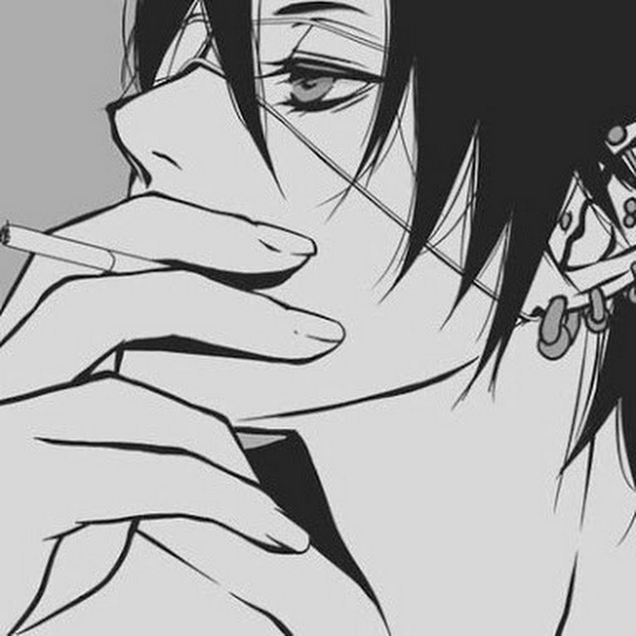 Аниме парень в черно белом стиле