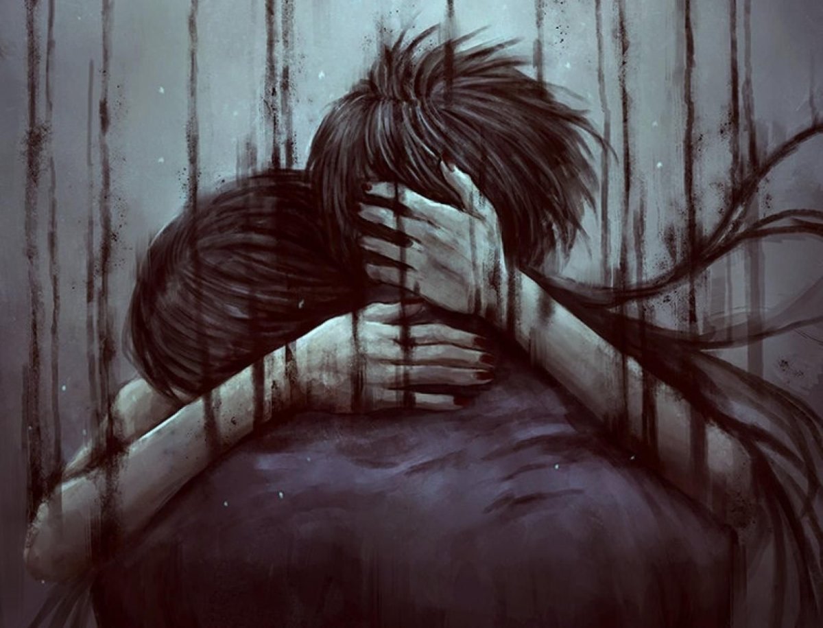 Белая маска на черном фоне