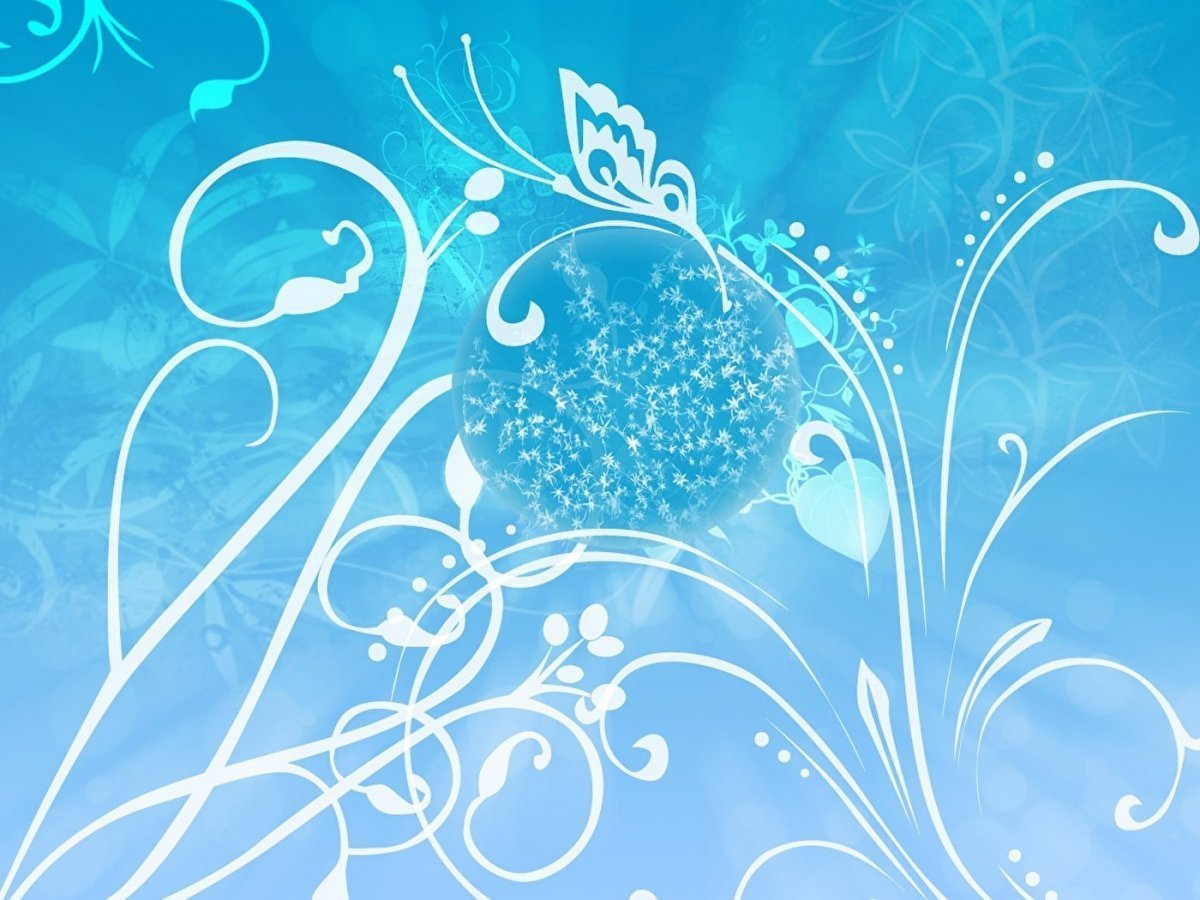 Голубой фон с узорами