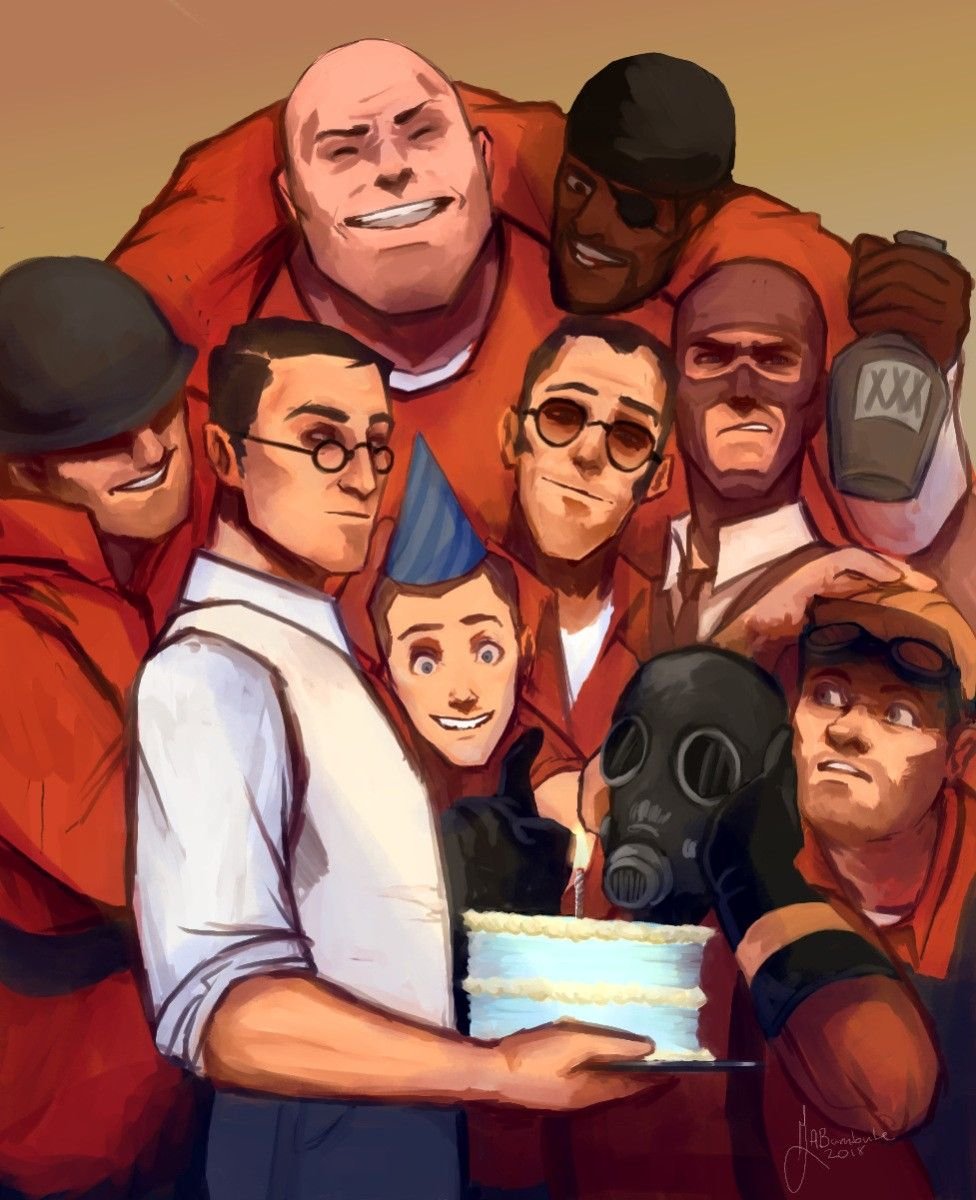 Team Fortress 2 вся команда арт