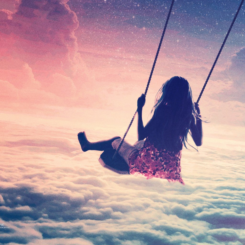 Девочка на качелях на аву