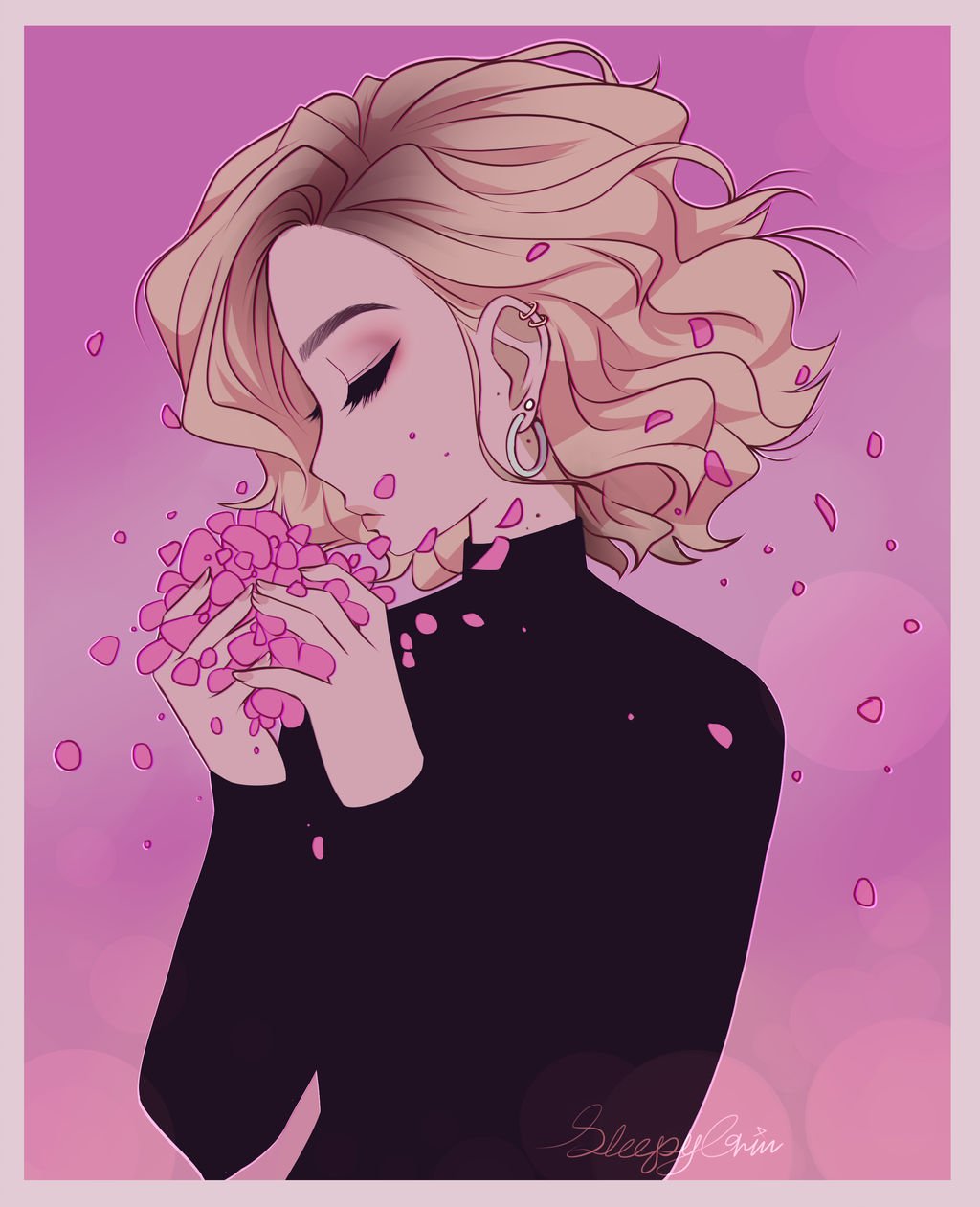 Арт девушка Эстетика розовый