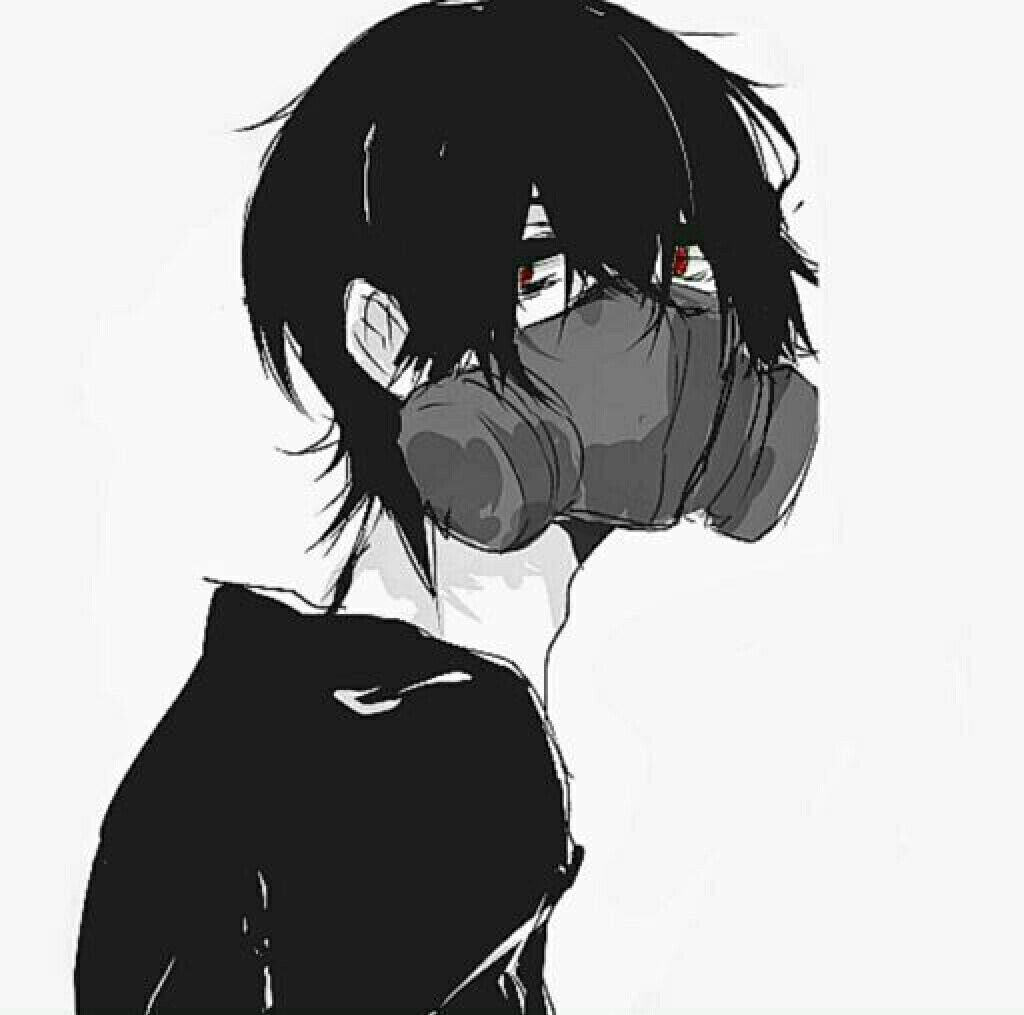 Аниме арт парень псих в маске