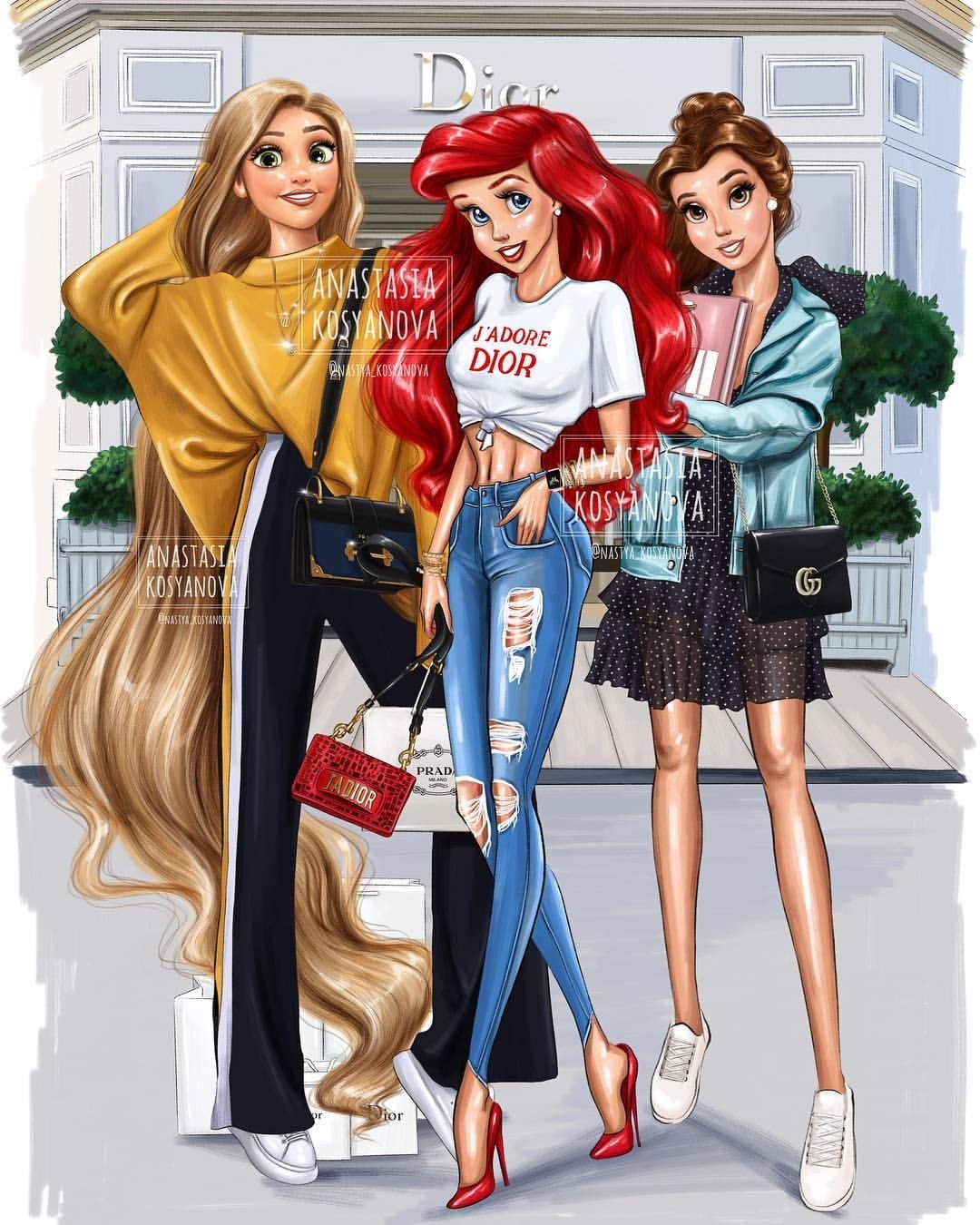 Три подруги со спины