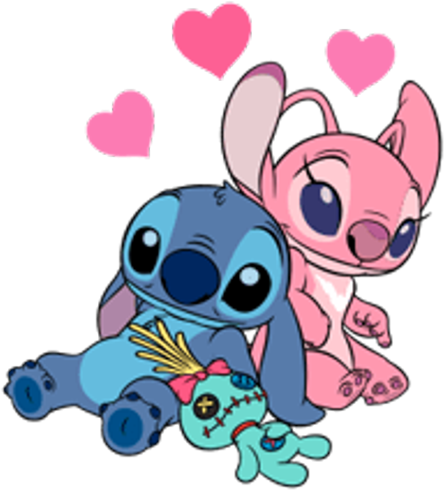 Розовый Стич и синий Стич
