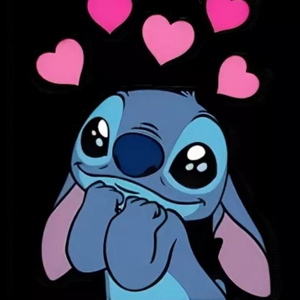 Милый Стич с сердечками