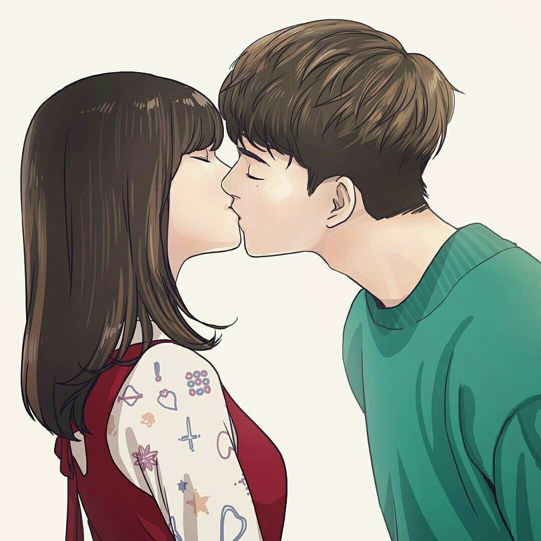 Поцелуй девушек арт