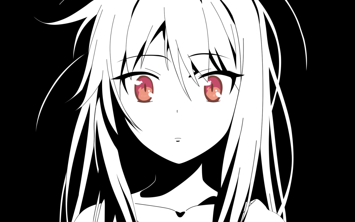 Аниме тянка черно белая