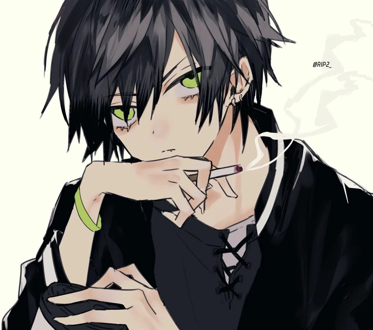 Грустный аниме парень