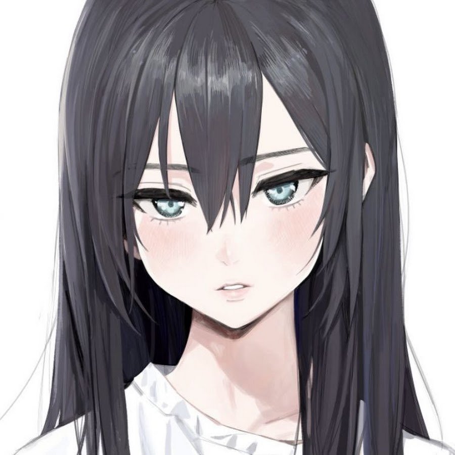 Девушки аниме лицо темные