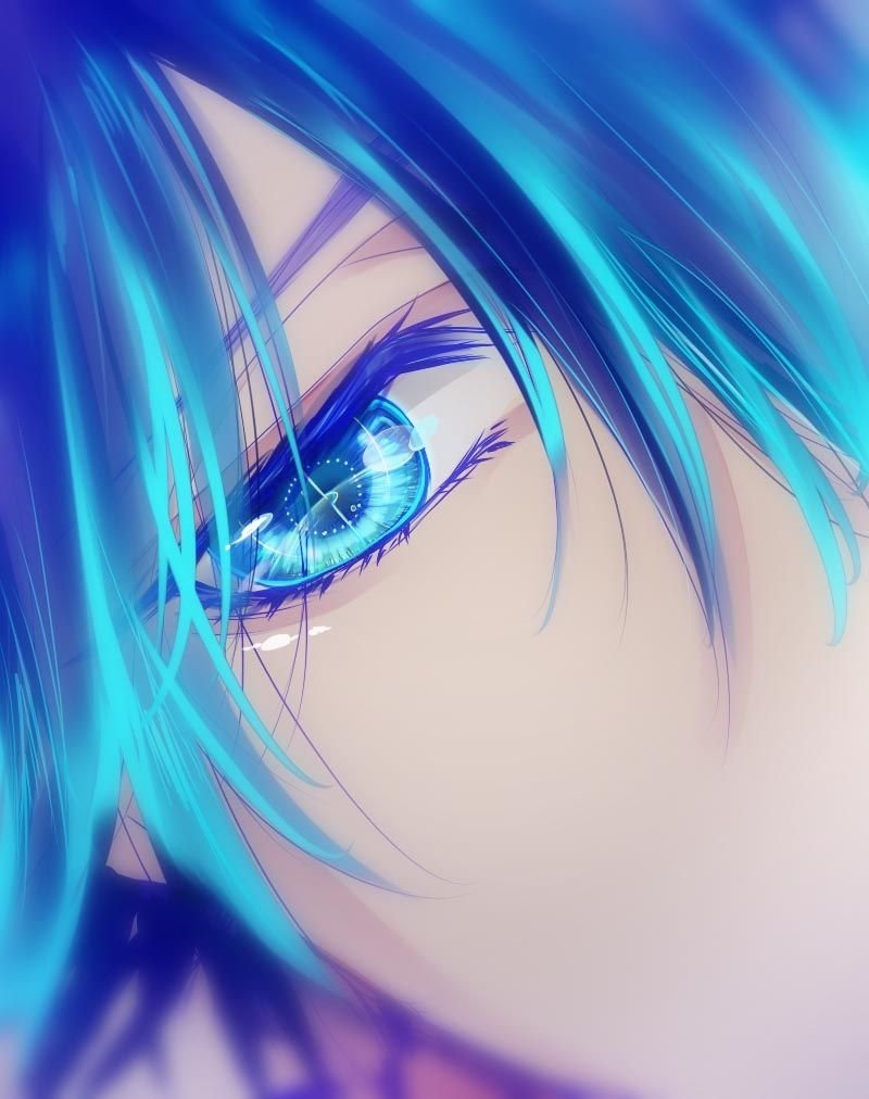 Аниме разноцветные глаза