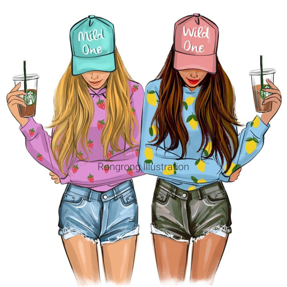 Подруги нарисованные