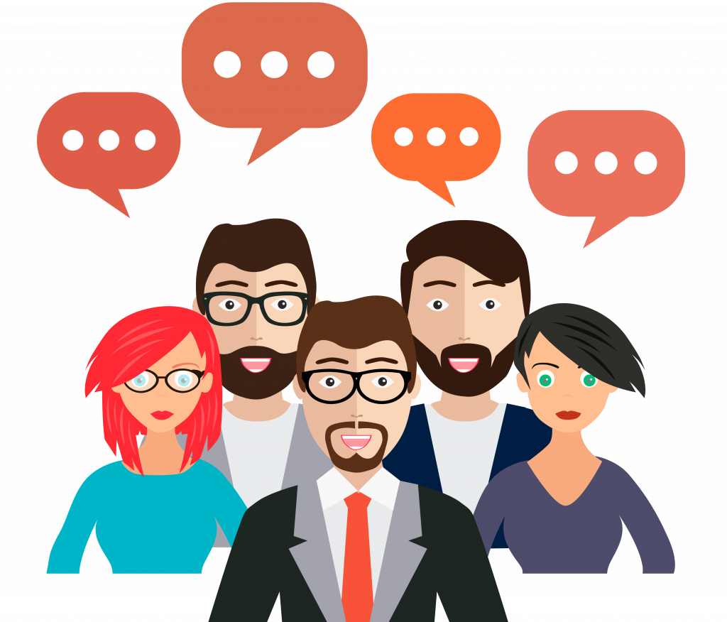 Общение на прозрачном фоне