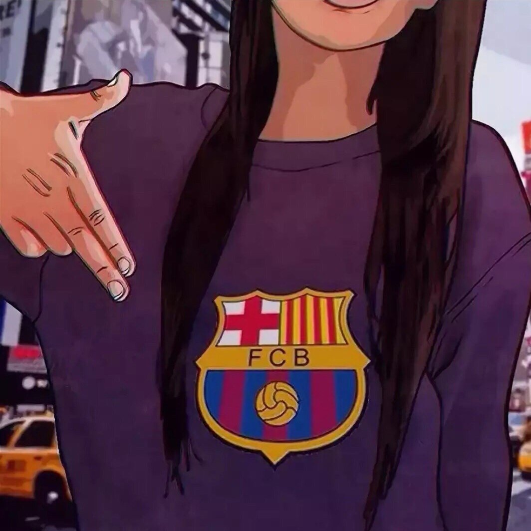 Девушки в майке Барселона