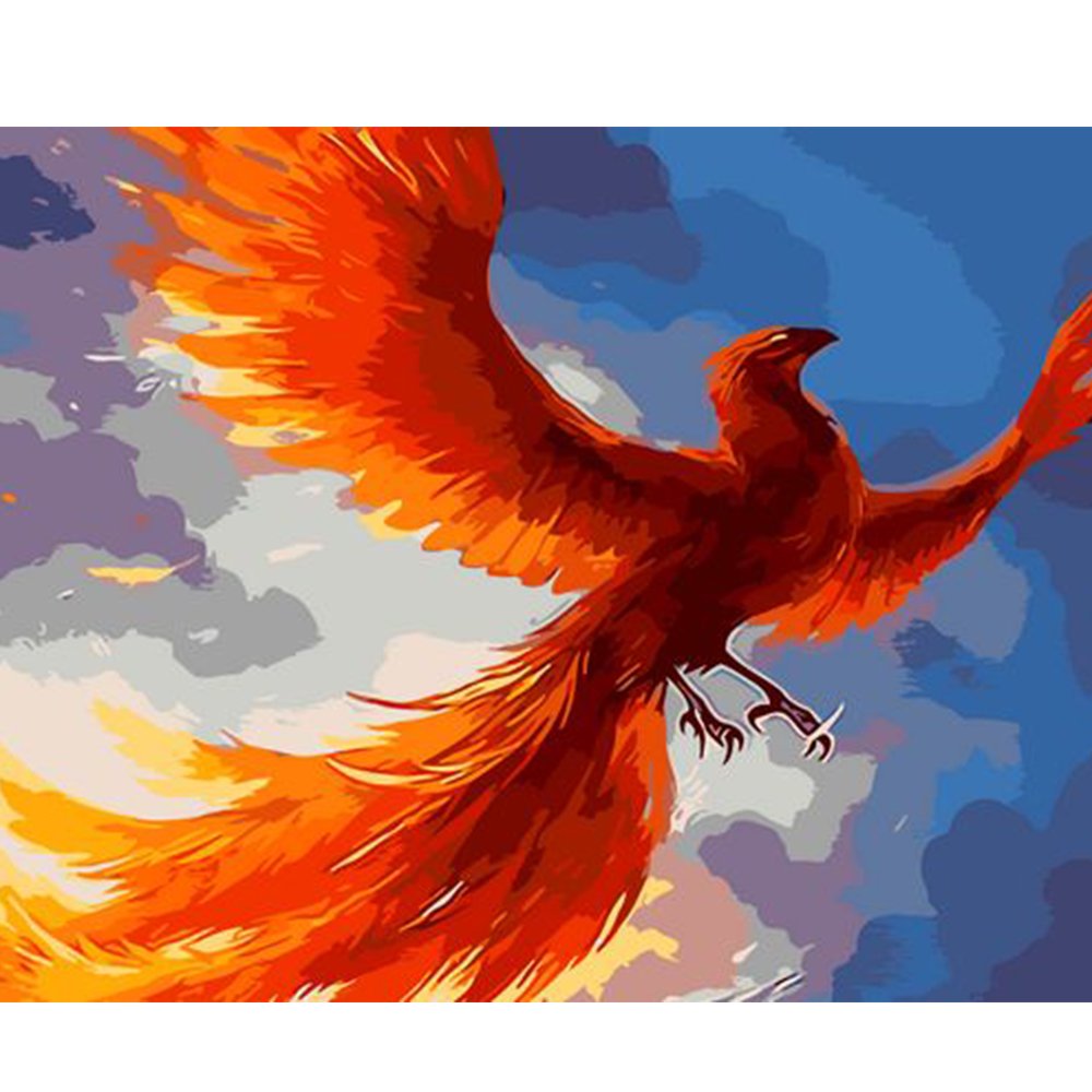 Птица Фоукс акварелью