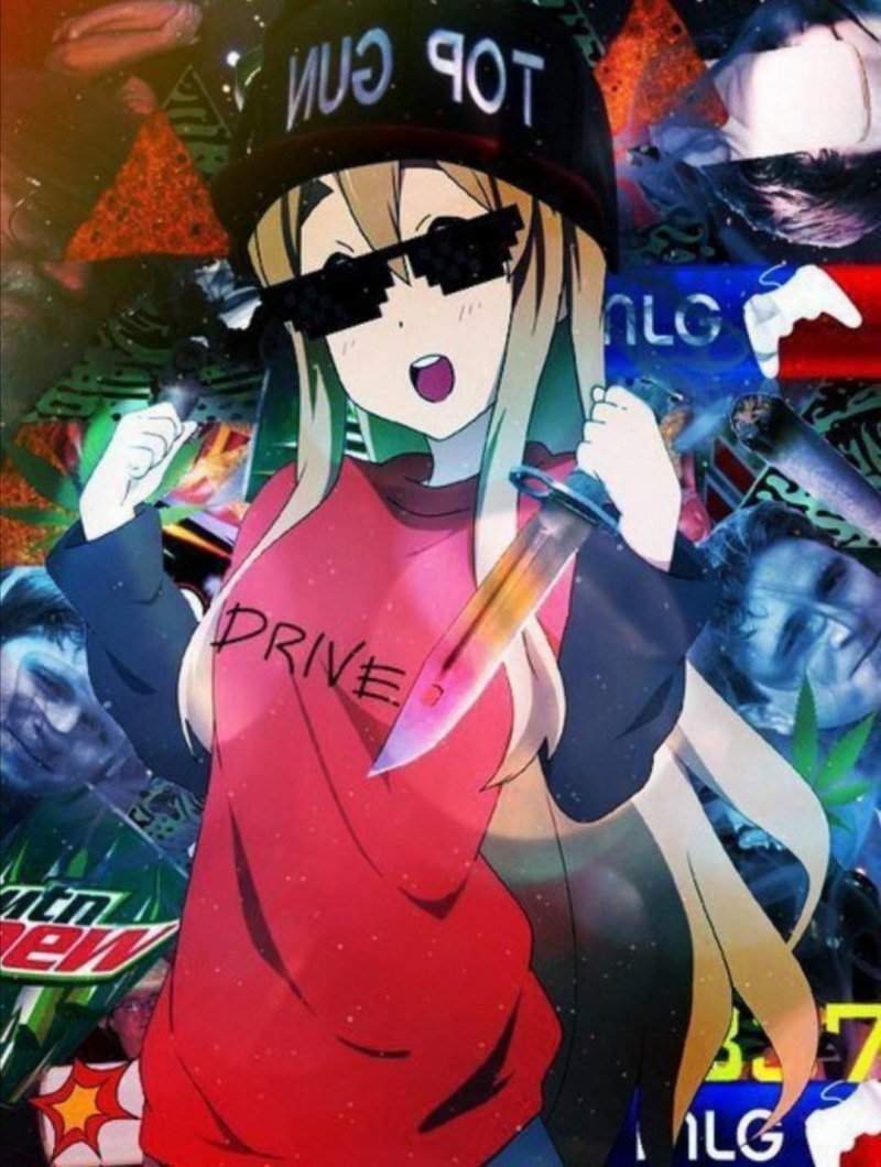 Аниме девушка с автоматом Калашникова