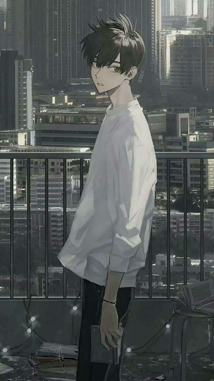 Аниме парень в капюшоне