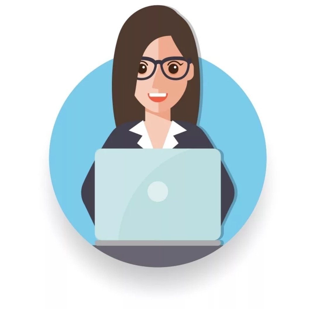 Современный педагог на прозрачном фоне