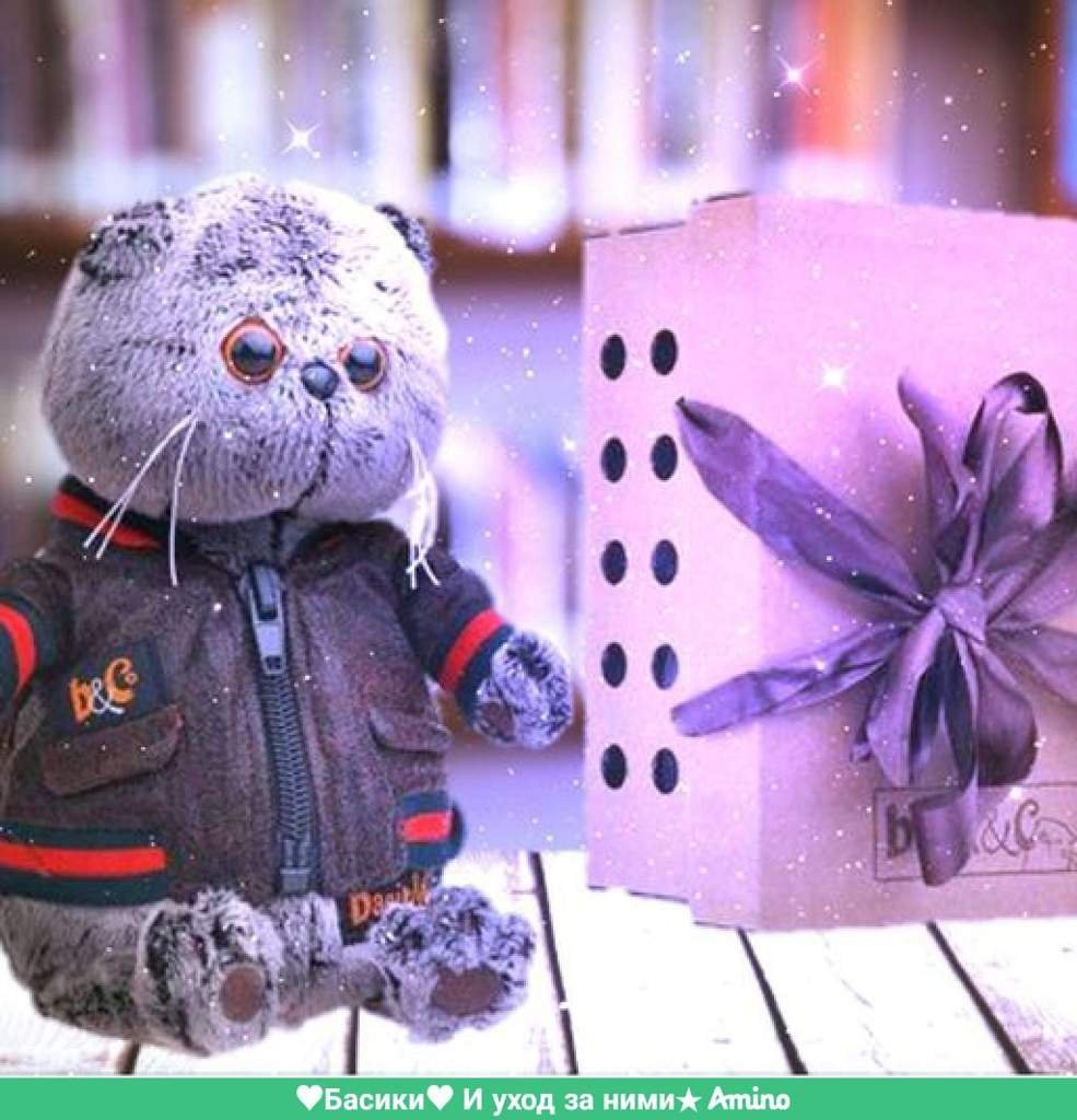 Кот Басик в шапке ушанке 30 см