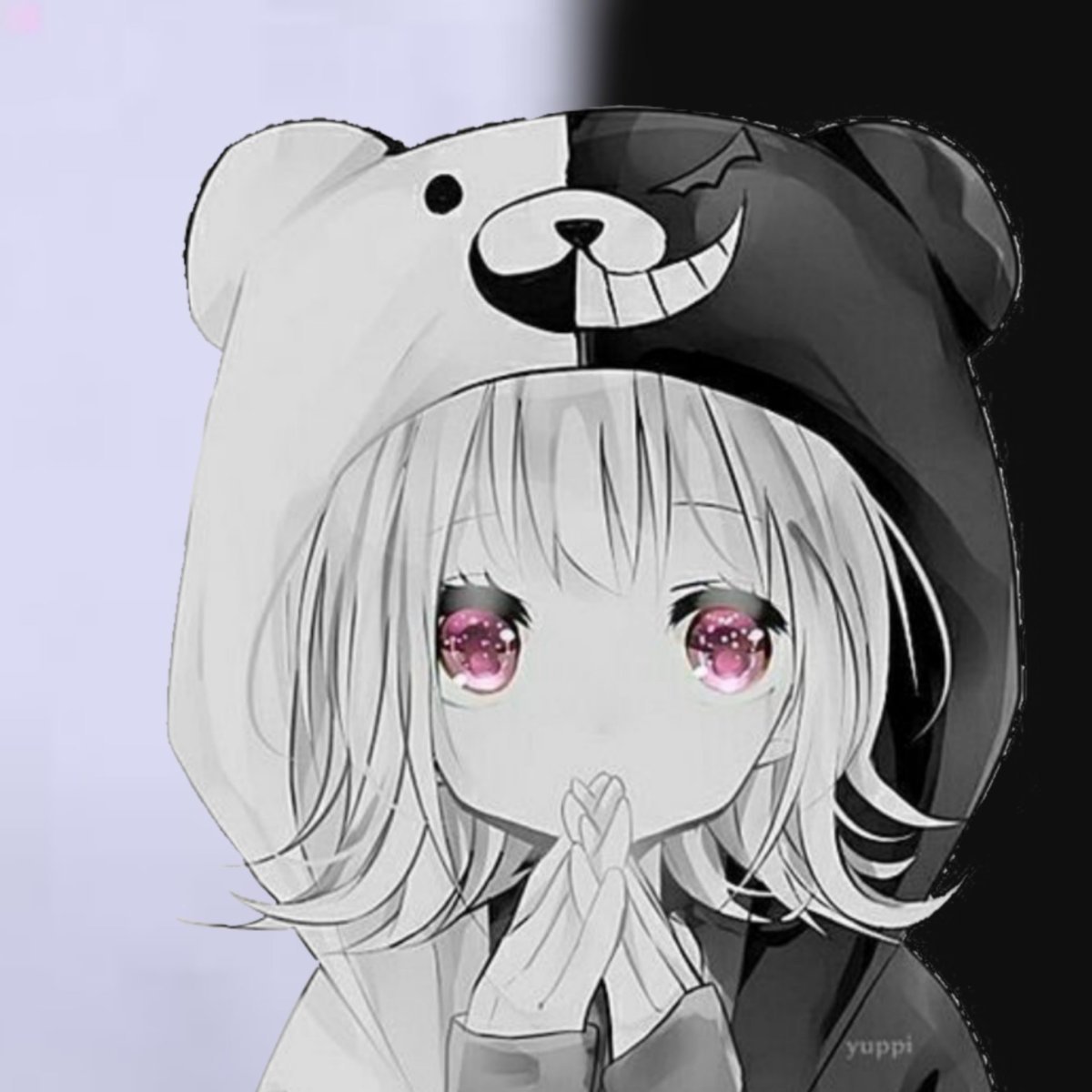 Неко с фиолетовыми волосами