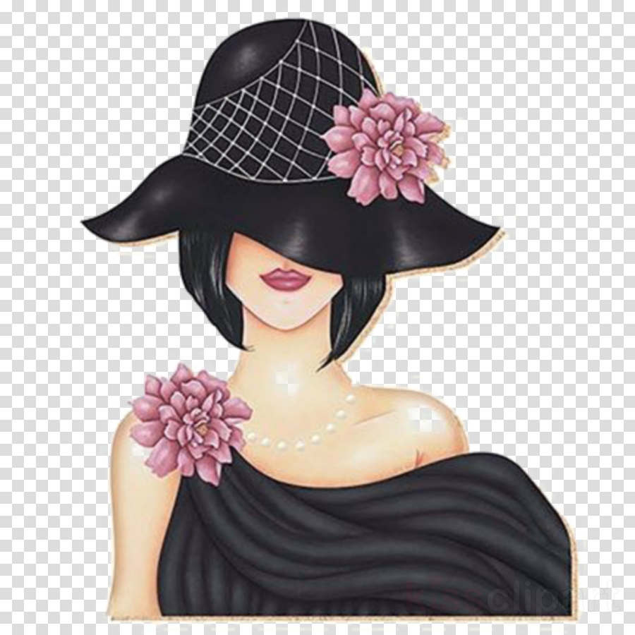 Дама в шляпе силуэт