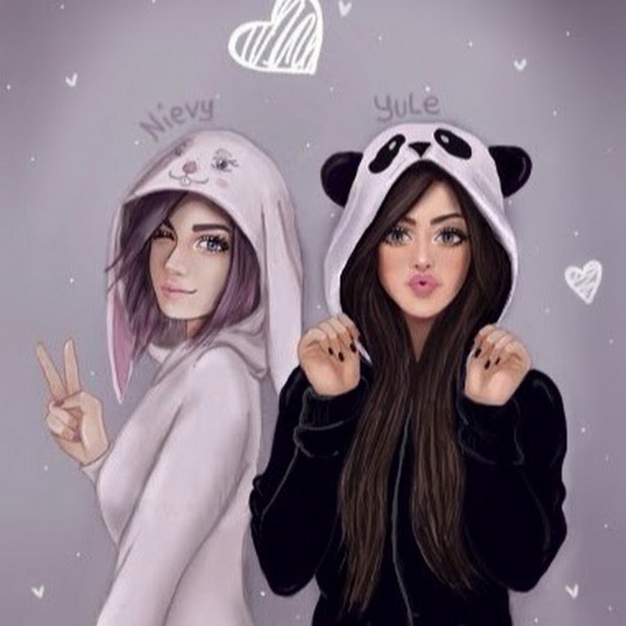 Мама с дочкой мультяшные