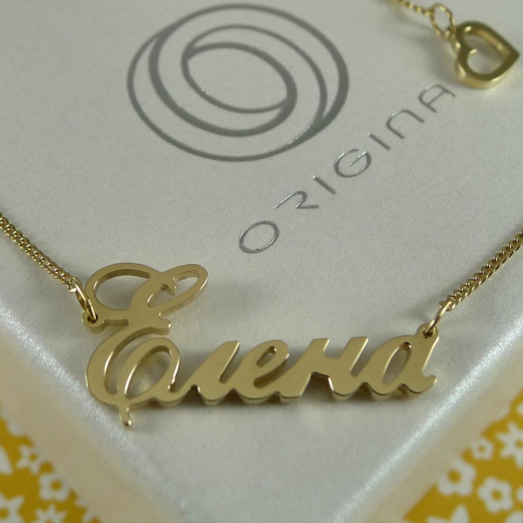 Золотая цепочка с именем Елена