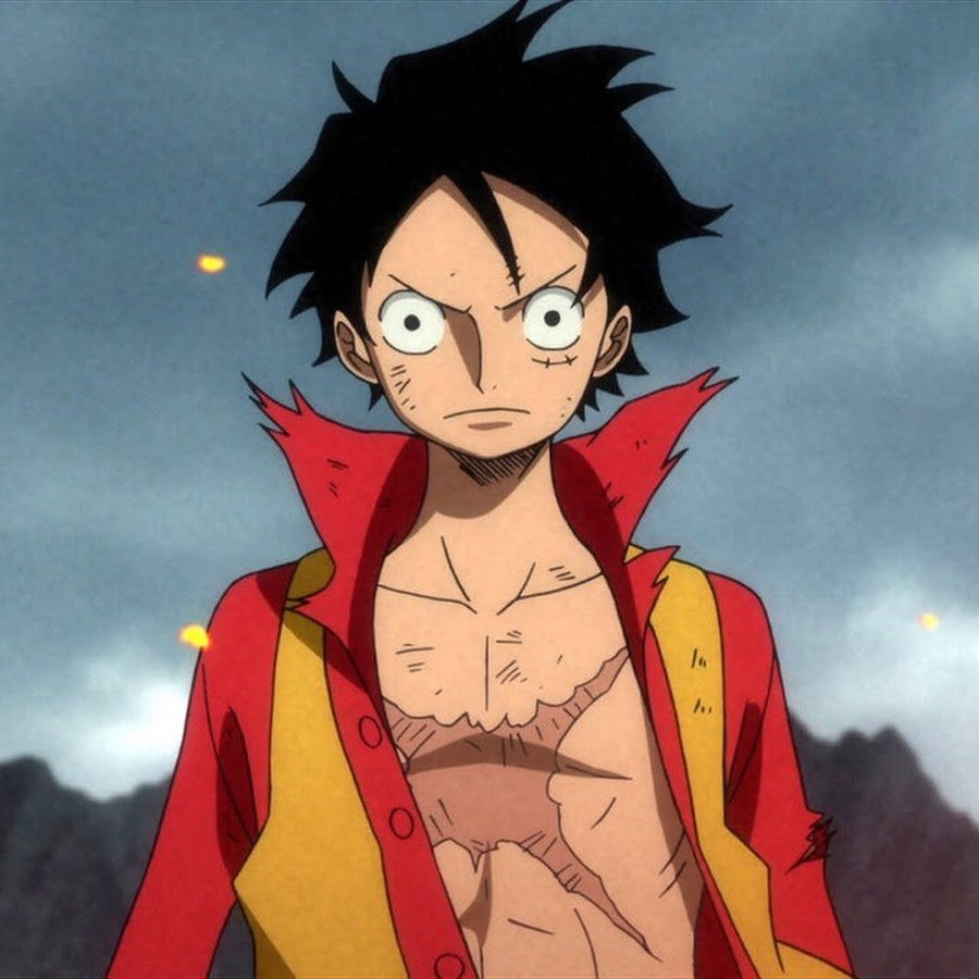 Луффи Ван Пис черно белый