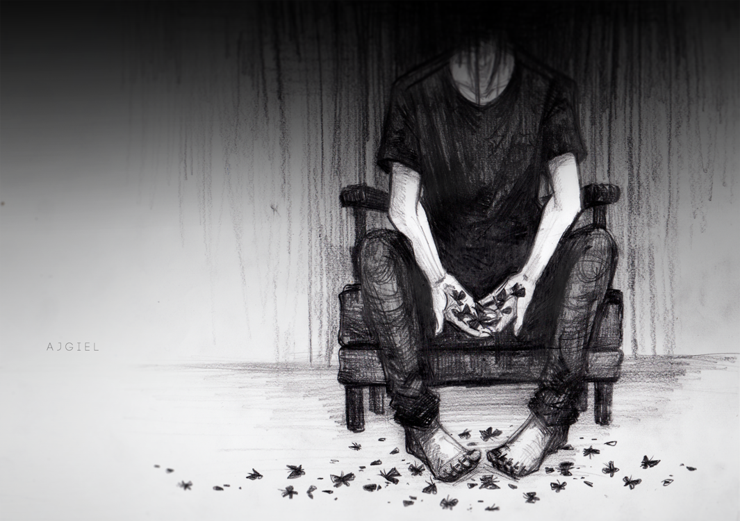 Грустный парень в капюшоне