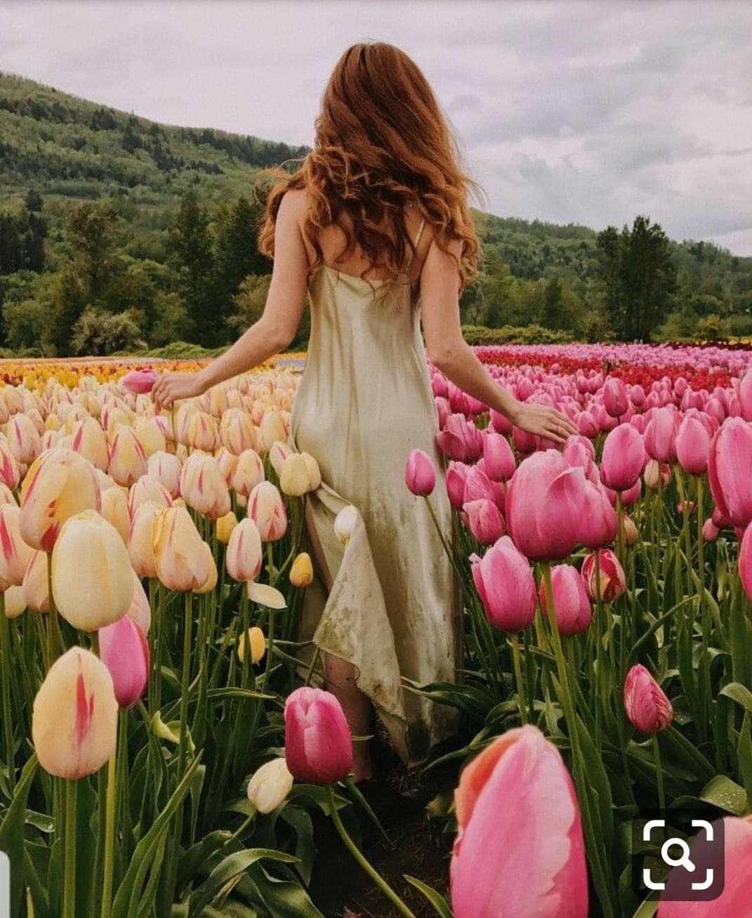 Букет на коленях у девушки