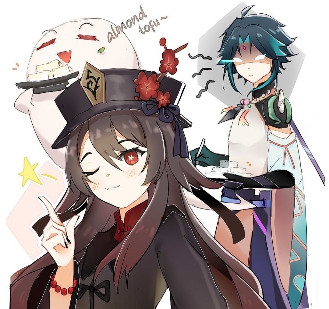 Ху Тао и Сяо арт