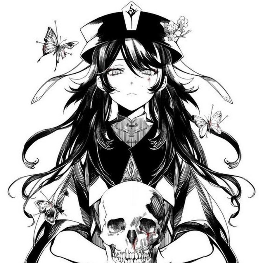 Геншин черно белые арты