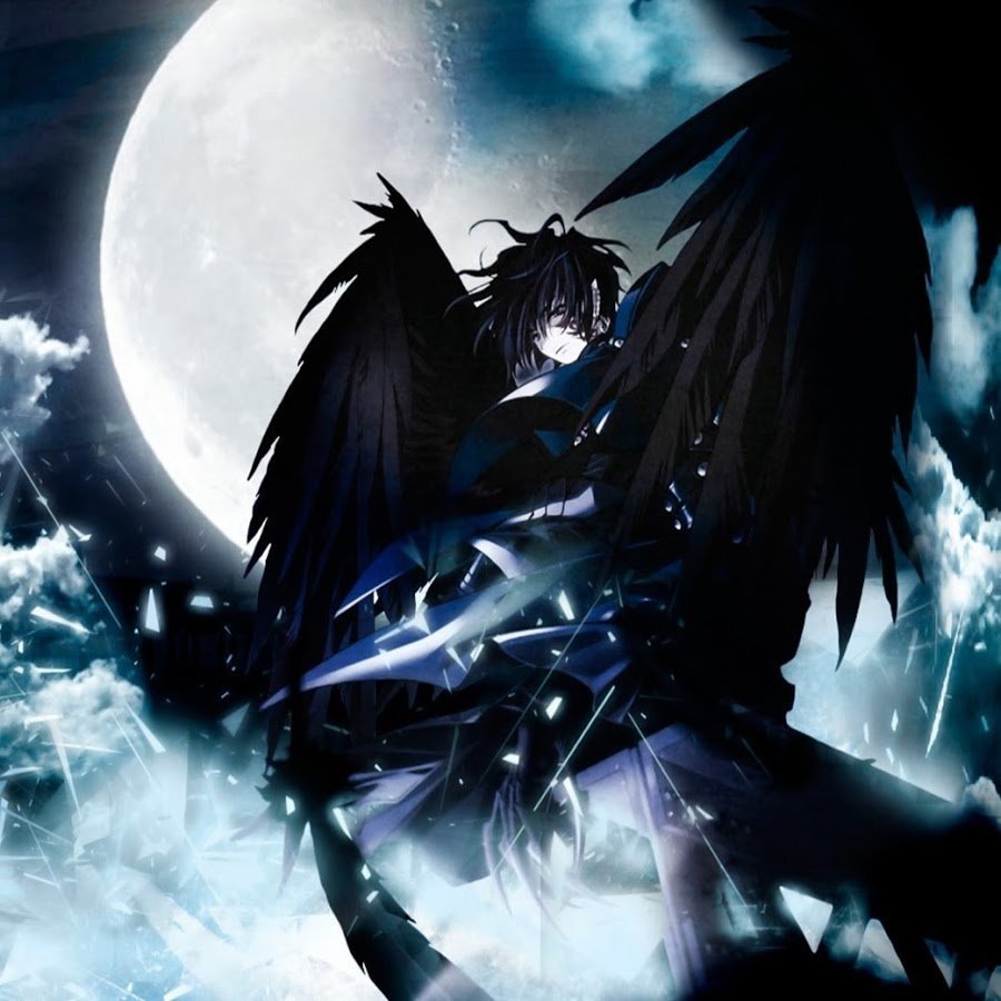 Парень с чёрными волосами и красными глазами