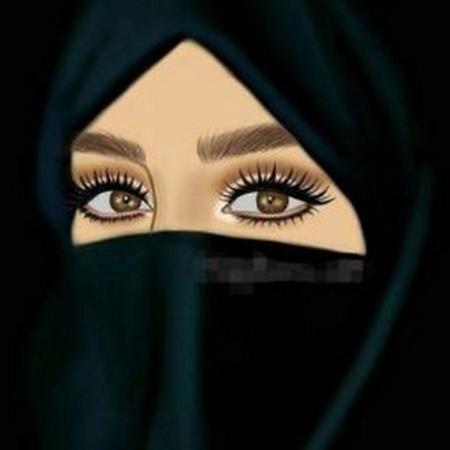 Хиджаб черный с надписью