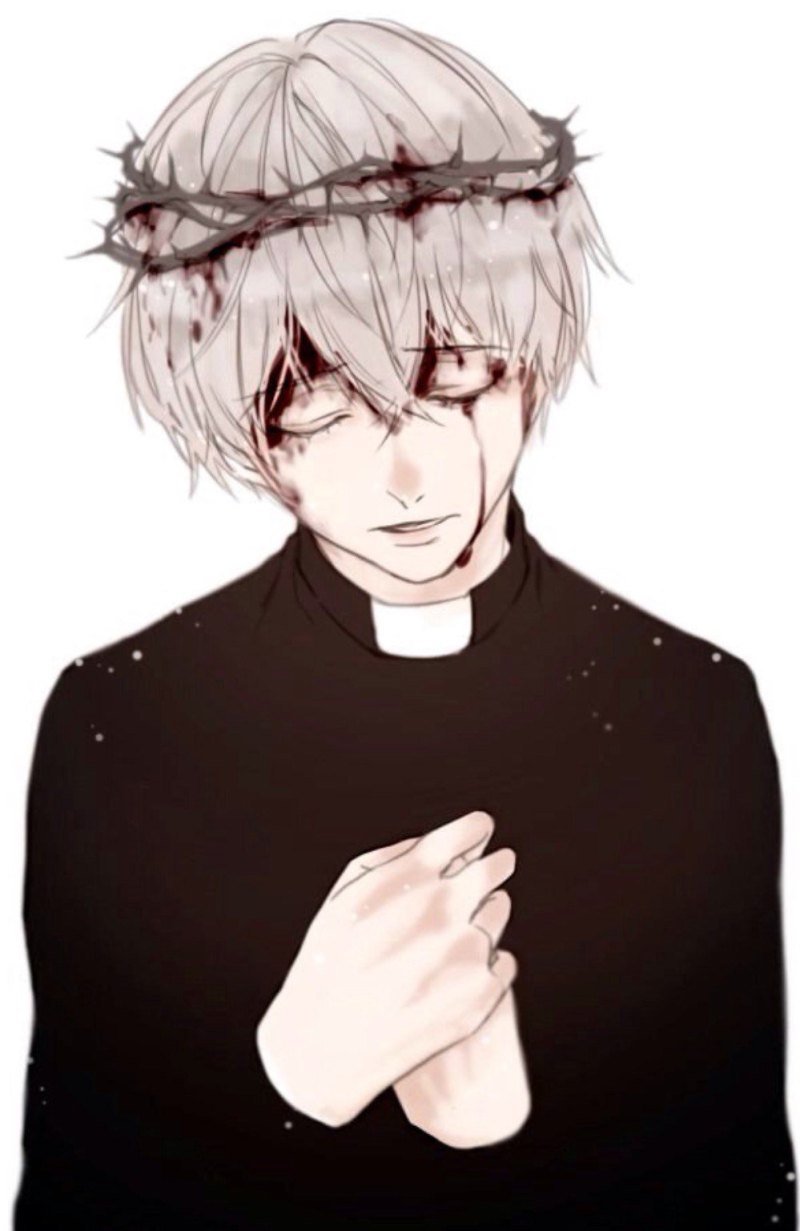 Парень с белыми волосами в маске