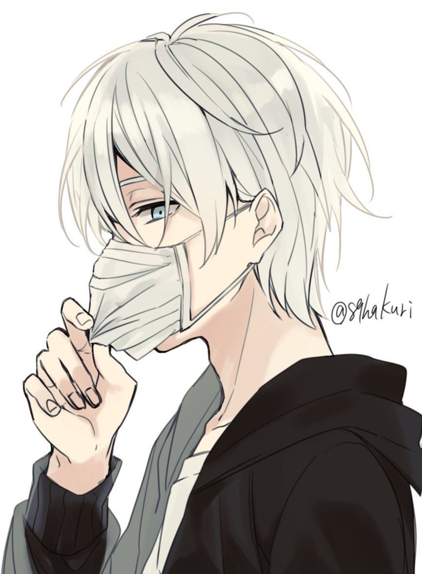 Аниме авы мальчик с белыми волосами