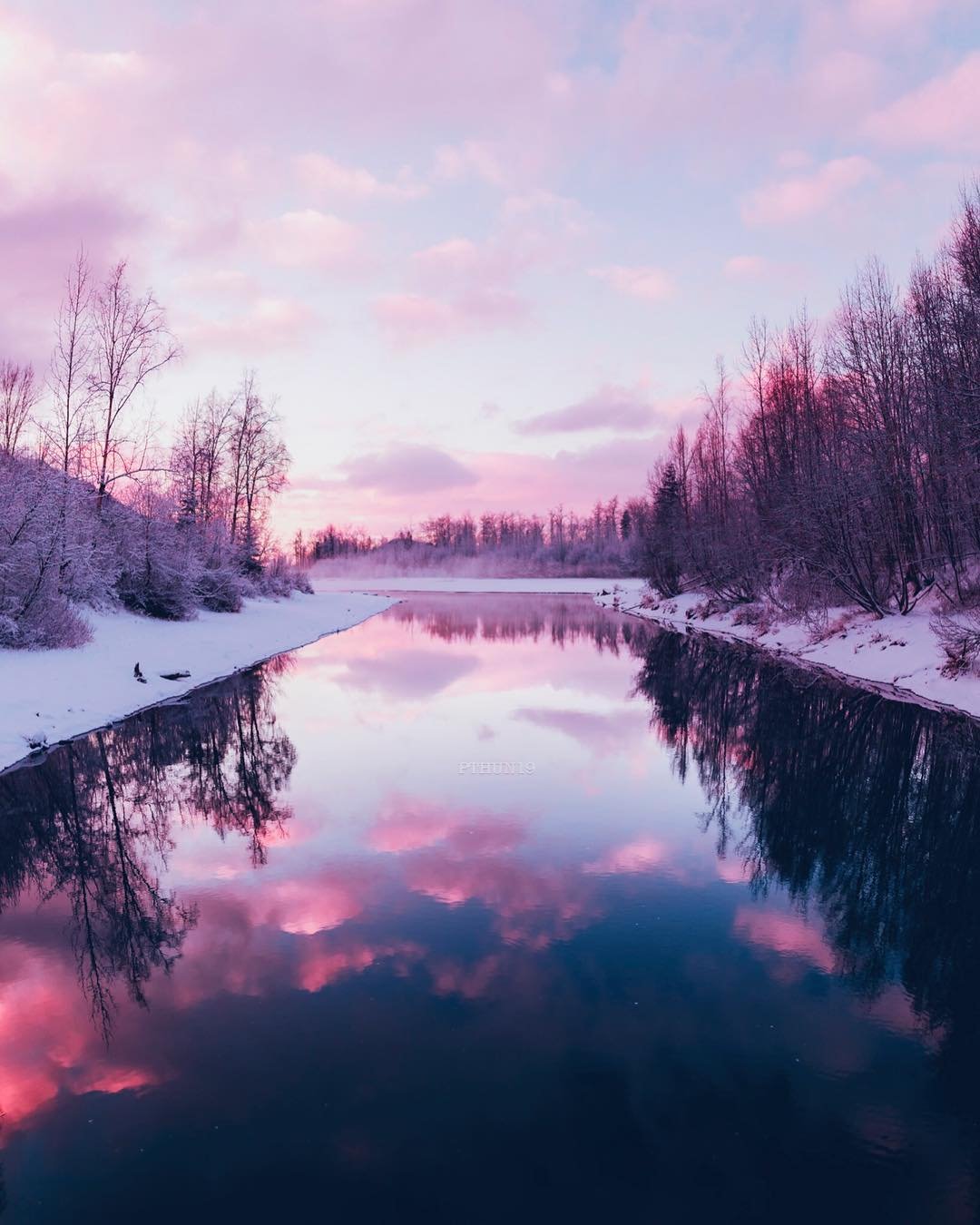 Красивый закат зимой