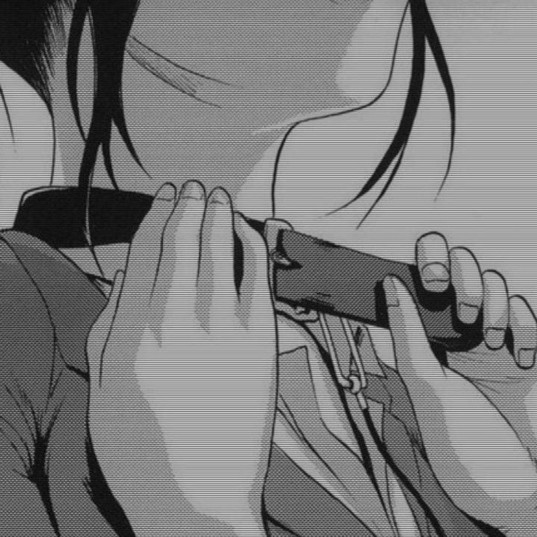 Девушка с черно красными волосами арт