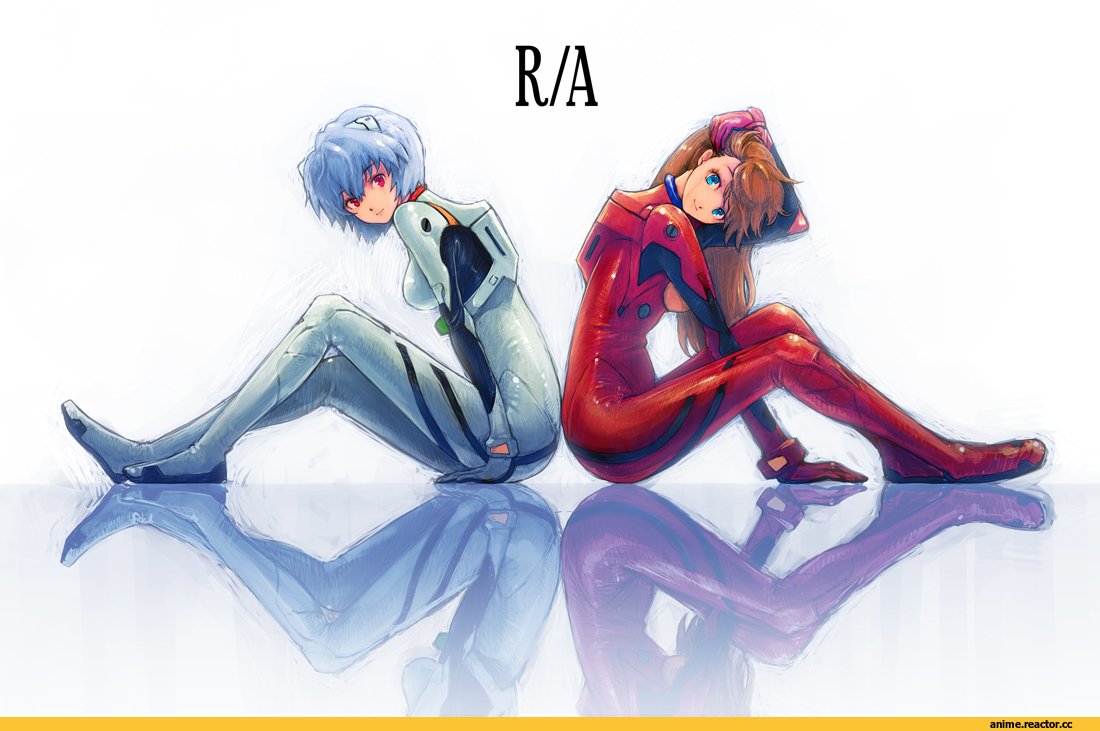 Аниме Евангелион Аска и Рей