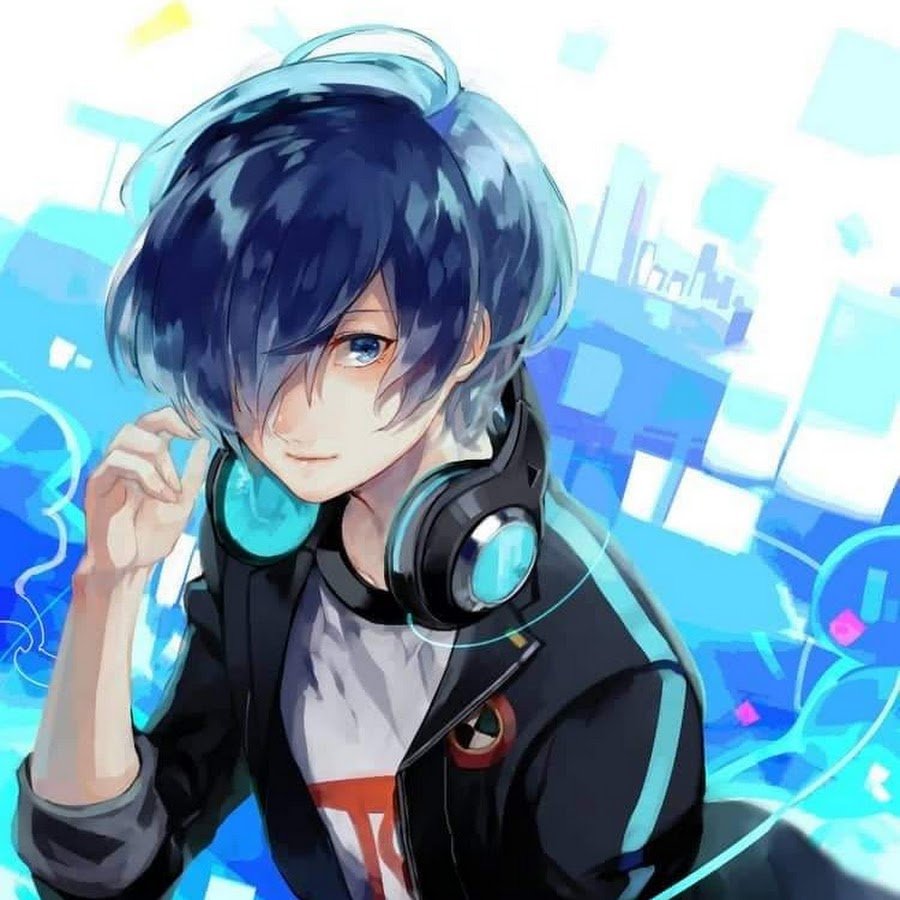 Аниме парень в наушниках