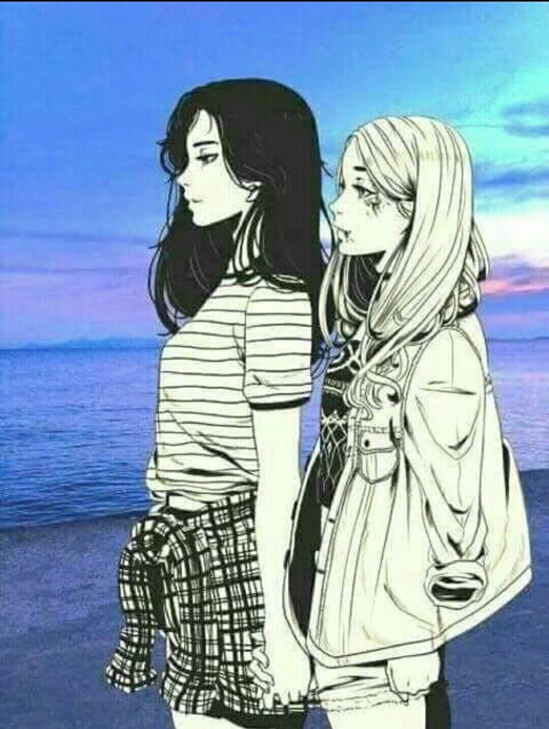 Две девочки аниме Эстетика